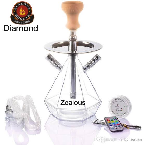 Zealous Acrelic Diamond Hookah With LED